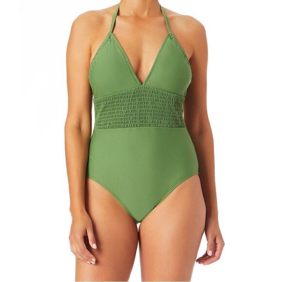 Sandflower Olive Green Womens Medium One Piece Swimsuit - Picture 1 of 5